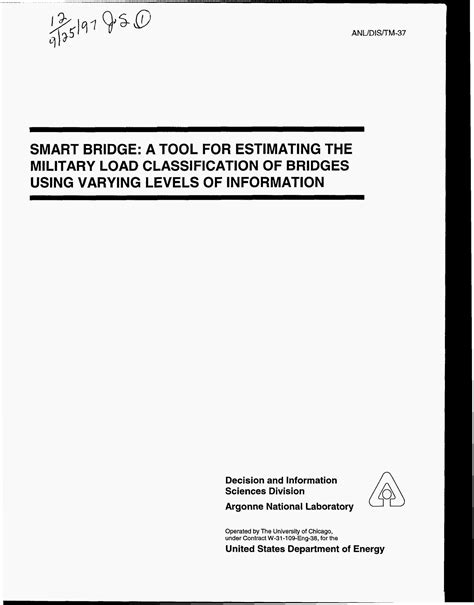 bridge load classification smart card|SMART BRIDGE: Expert bridge classification system.